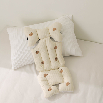 Ratiņu sēdekļa spilvens, kokvilna, izšūts, bez importa