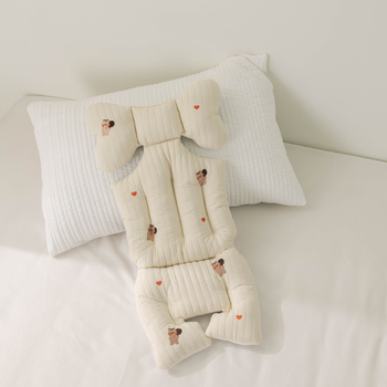 Ratiņu sēdekļa spilvens, kokvilna, izšūts, bez importa