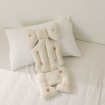 Ratiņu sēdekļa spilvens, kokvilna, izšūts, bez importa