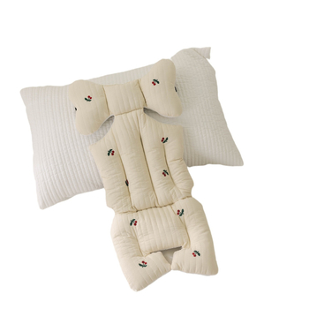 Ratiņu sēdekļa spilvens, kokvilna, izšūts, bez importa