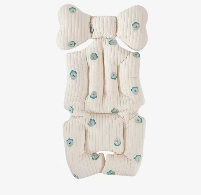 Ratiņu sēdekļa spilvens, kokvilna, izšūts, bez importa