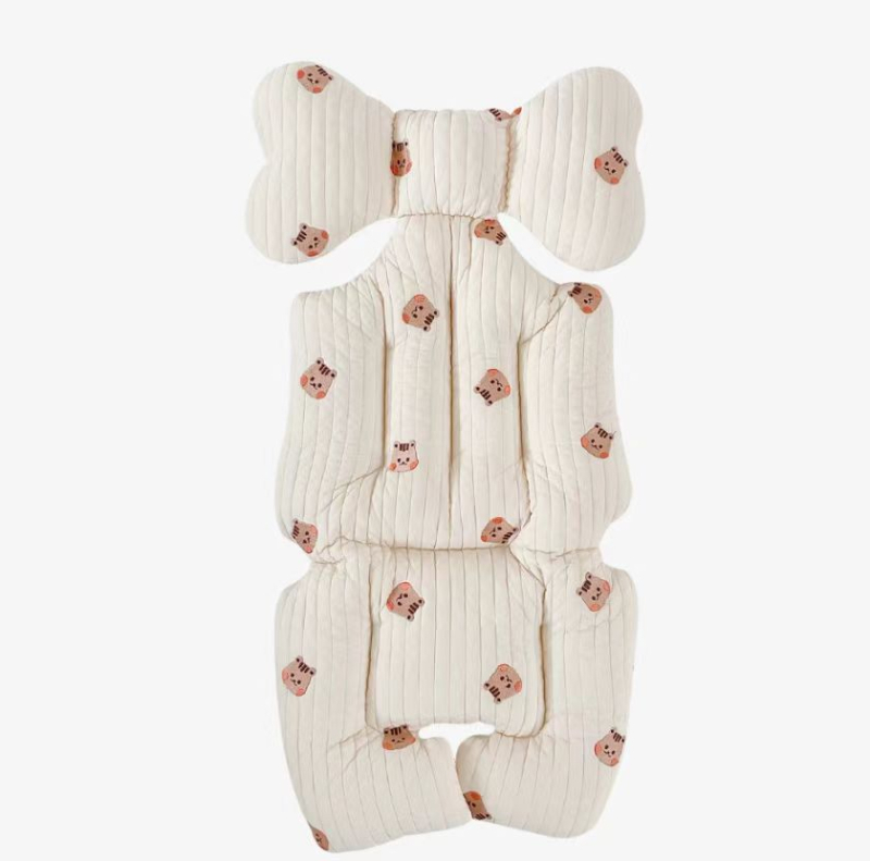 Ratiņu sēdekļa spilvens, kokvilna, izšūts, bez importa