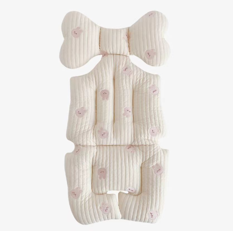 Ratiņu sēdekļa spilvens, kokvilna, izšūts, bez importa