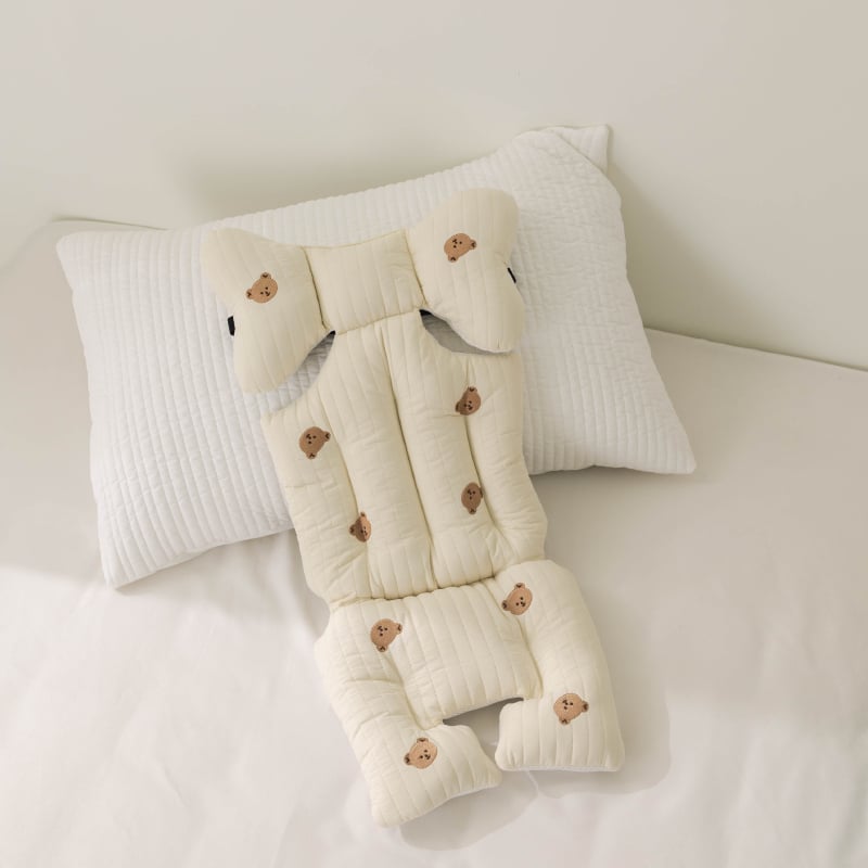 Ratiņu sēdekļa spilvens, kokvilna, izšūts, bez importa