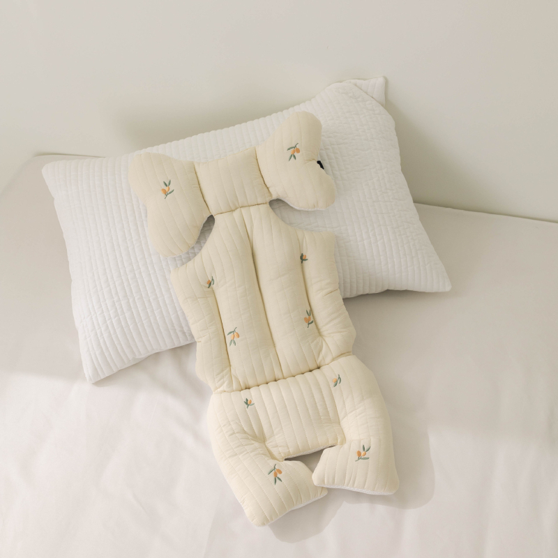 Ratiņu sēdekļa spilvens, kokvilna, izšūts, bez importa