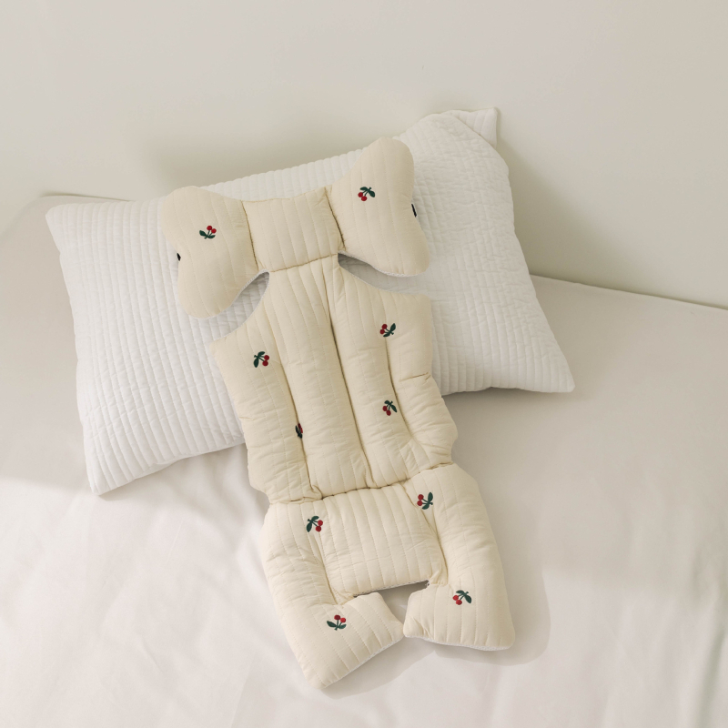 Ratiņu sēdekļa spilvens, kokvilna, izšūts, bez importa