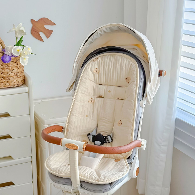 Bērnu ratiņu sēdekļa paklājiņš no 100% kokvilnas – universāla sēžamā spilvena visām sezonām