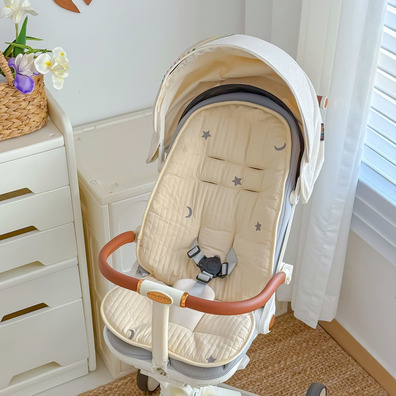 Bērnu ratiņu sēdekļa paklājiņš no 100% kokvilnas – universāla sēžamā spilvena visām sezonām