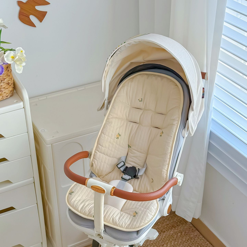 Bērnu ratiņu sēdekļa paklājiņš no 100% kokvilnas – universāla sēžamā spilvena visām sezonām