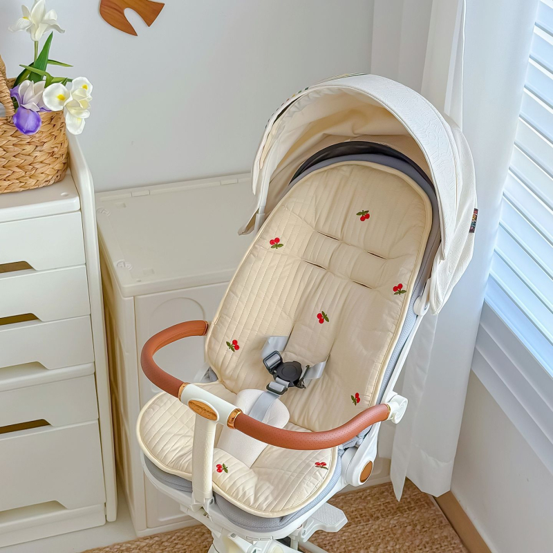 Bērnu ratiņu sēdekļa paklājiņš no 100% kokvilnas – universāla sēžamā spilvena visām sezonām