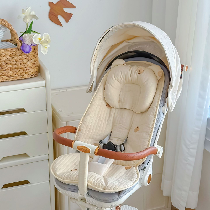 Bērnu ratiņu sēdekļa paklājiņš no 100% kokvilnas – universāla sēžamā spilvena visām sezonām