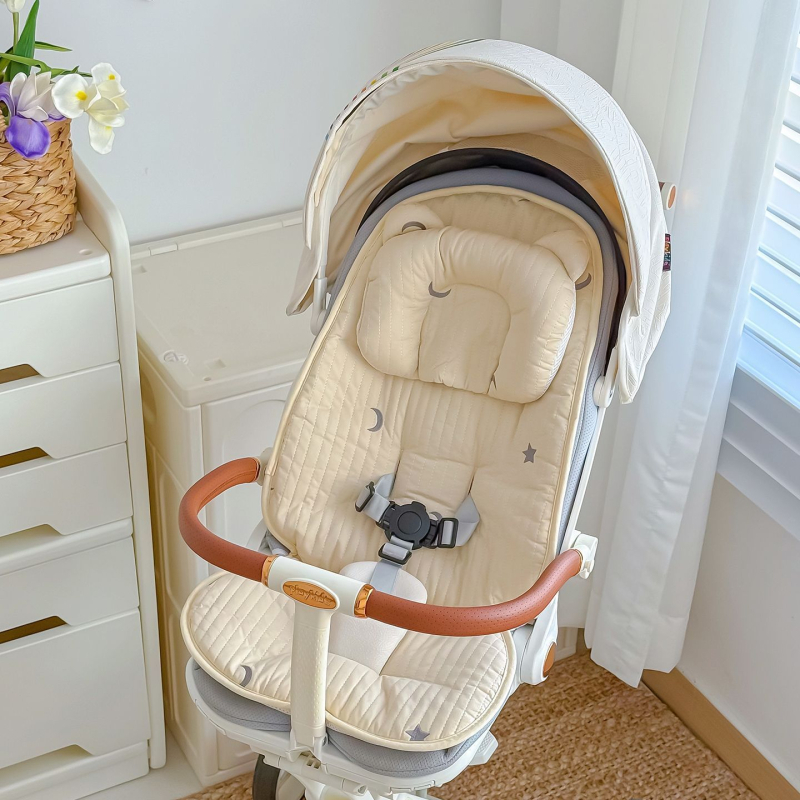 Bērnu ratiņu sēdekļa paklājiņš no 100% kokvilnas – universāla sēžamā spilvena visām sezonām