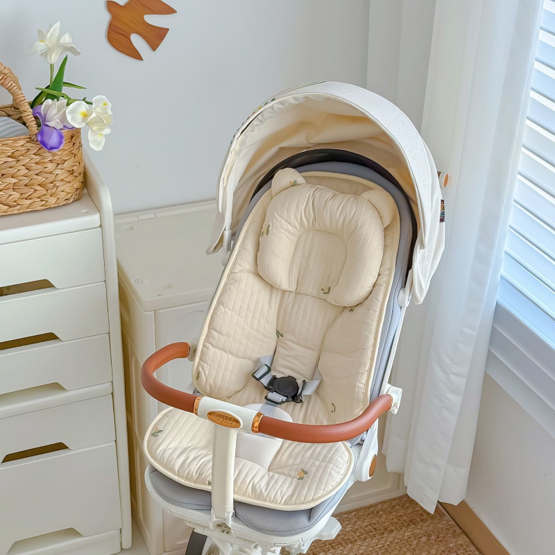 Bērnu ratiņu sēdekļa paklājiņš no 100% kokvilnas – universāla sēžamā spilvena visām sezonām