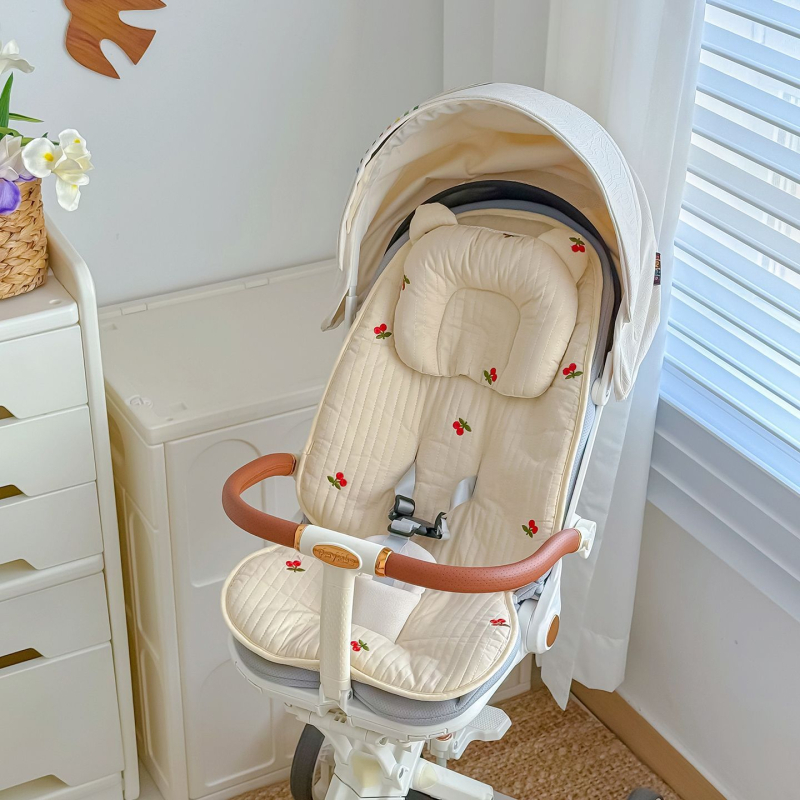 Bērnu ratiņu sēdekļa paklājiņš no 100% kokvilnas – universāla sēžamā spilvena visām sezonām