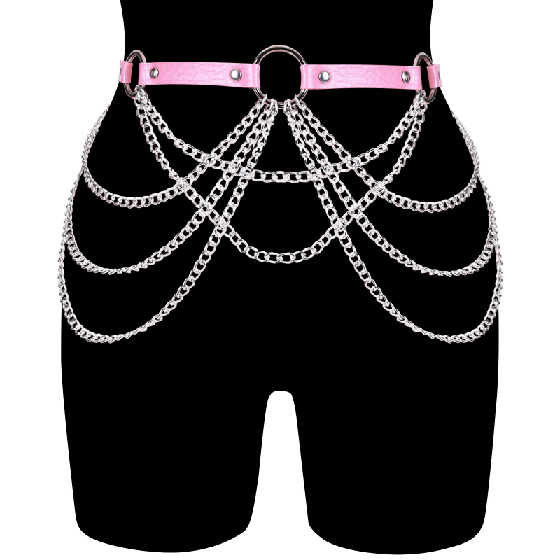 Iekšējā josta no mākslīgās ādas, universāls stils, daudzslāņu ar frančām un krustveida griezumiem, ar vienu sprādzi.