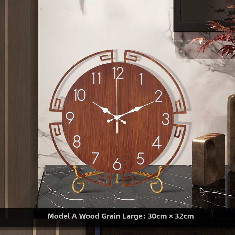 Jauns ķīniešu stila galda pulkstenis — metāla korpuss un metāla priekšējā plāksne, dekoratīvs pulkstenis dzīvojamā istabā