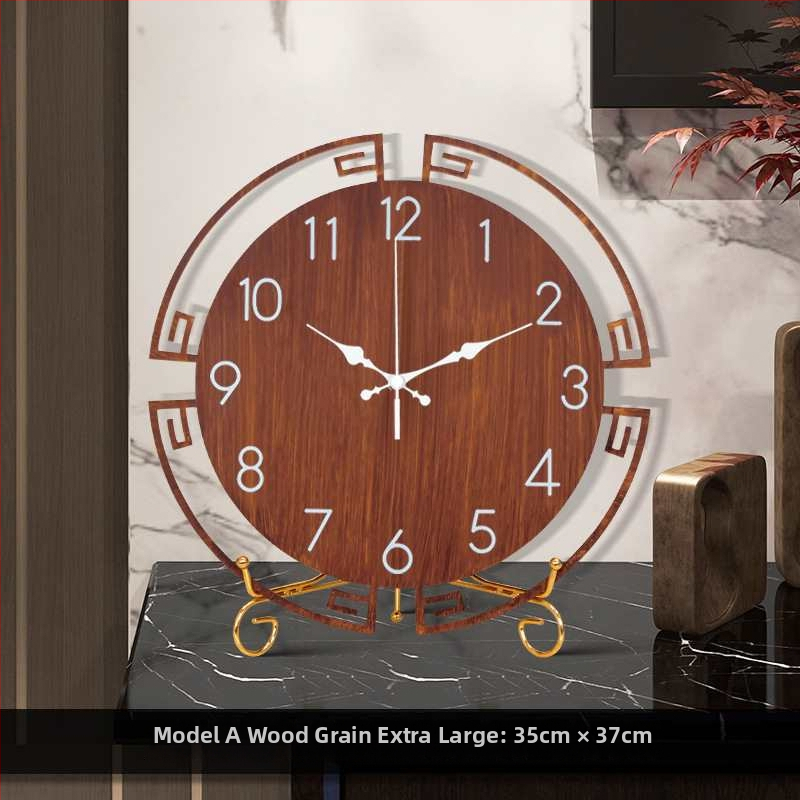 Jauns ķīniešu stila galda pulkstenis — metāla korpuss un metāla priekšējā plāksne, dekoratīvs pulkstenis dzīvojamā istabā