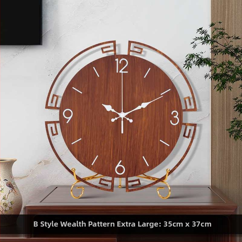 Jauns ķīniešu stila galda pulkstenis — metāla korpuss un metāla priekšējā plāksne, dekoratīvs pulkstenis dzīvojamā istabā