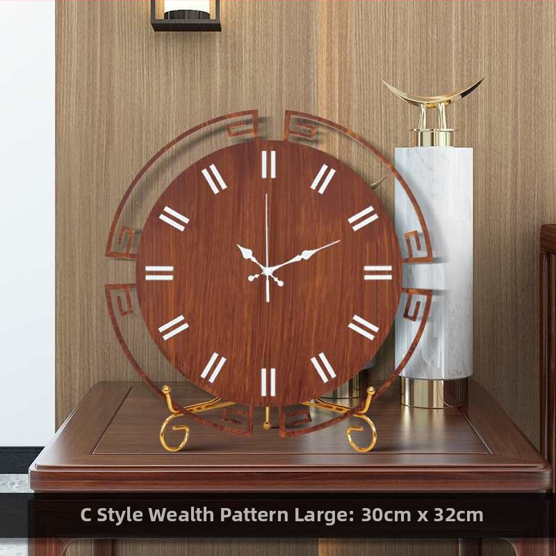 Jauns ķīniešu stila galda pulkstenis — metāla korpuss un metāla priekšējā plāksne, dekoratīvs pulkstenis dzīvojamā istabā