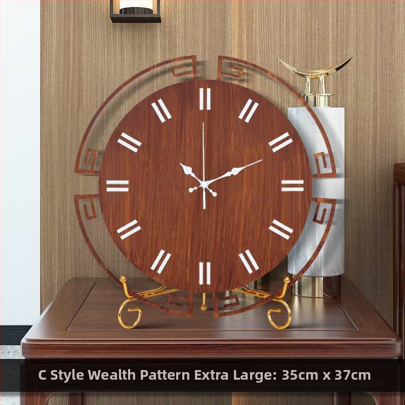 Jauns ķīniešu stila galda pulkstenis — metāla korpuss un metāla priekšējā plāksne, dekoratīvs pulkstenis dzīvojamā istabā