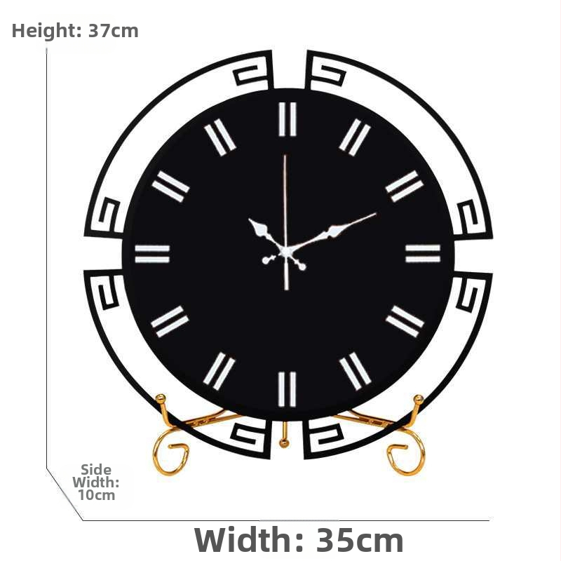 Jauns ķīniešu stila galda pulkstenis — metāla korpuss un metāla priekšējā plāksne, dekoratīvs pulkstenis dzīvojamā istabā