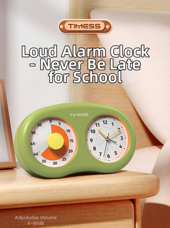 Tylus vizualus laikmatis vaikams su mechaniniu judėjimu, baterijomis maitinamas, ABS korpusas, rodyklės ekranas, karikatūrų dizainas