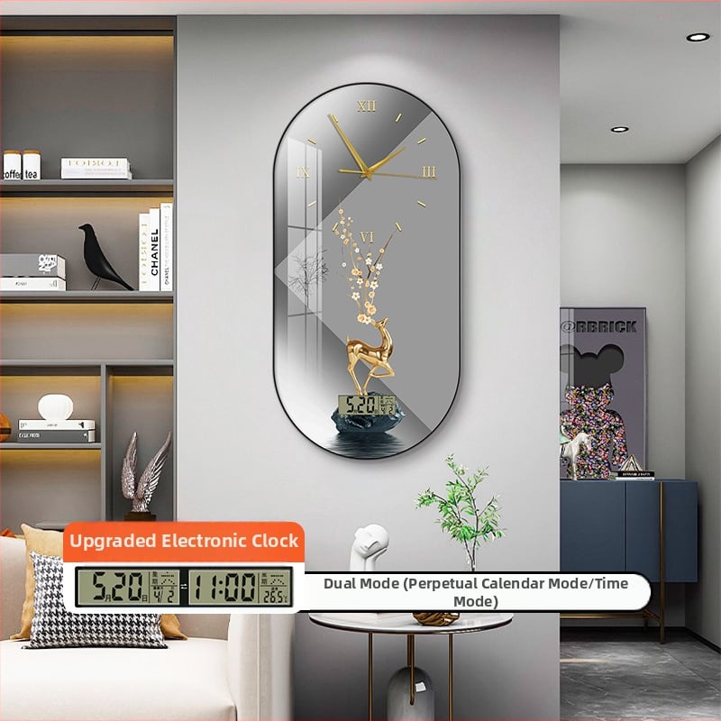 Fali óra nappaliba – modern, minimalista ovális kialakítás, kijelző: mutatók és számok, működtetés: elem, számlap laminált papírból, Plexiglass védő