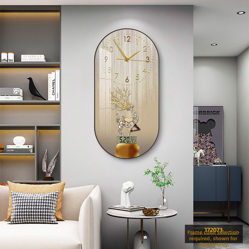 Fali óra nappaliba – modern, minimalista ovális kialakítás, kijelző: mutatók és számok, működtetés: elem, számlap laminált papírból, Plexiglass védő