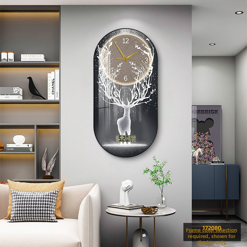 Fali óra nappaliba – modern, minimalista ovális kialakítás, kijelző: mutatók és számok, működtetés: elem, számlap laminált papírból, Plexiglass védő