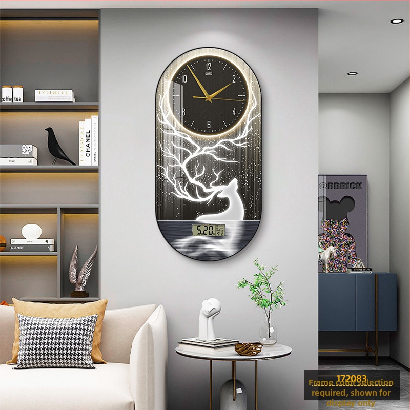 Fali óra nappaliba – modern, minimalista ovális kialakítás, kijelző: mutatók és számok, működtetés: elem, számlap laminált papírból, Plexiglass védő