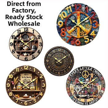 Fali óra Seiko 6168S kvarc mozgatással, fa számlap, nordic stílus, elemről működik