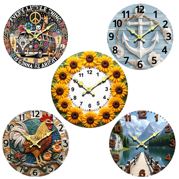 Fali óra Seiko 6168S kvarc mozgatással, fa számlap, nordic stílus, elemről működik