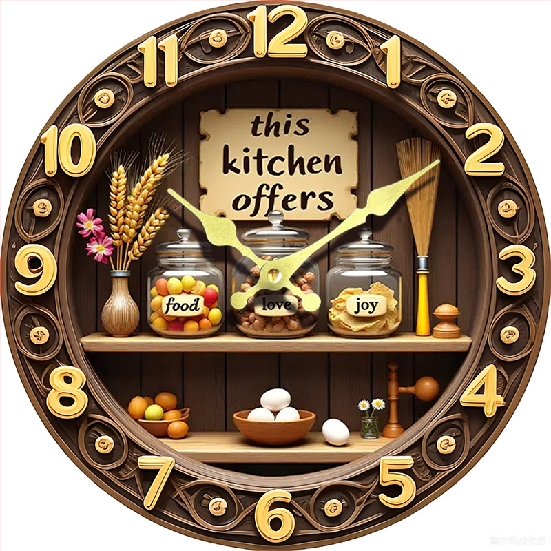 Fali óra Seiko 6168S kvarc mozgatással, fa számlap, nordic stílus, elemről működik