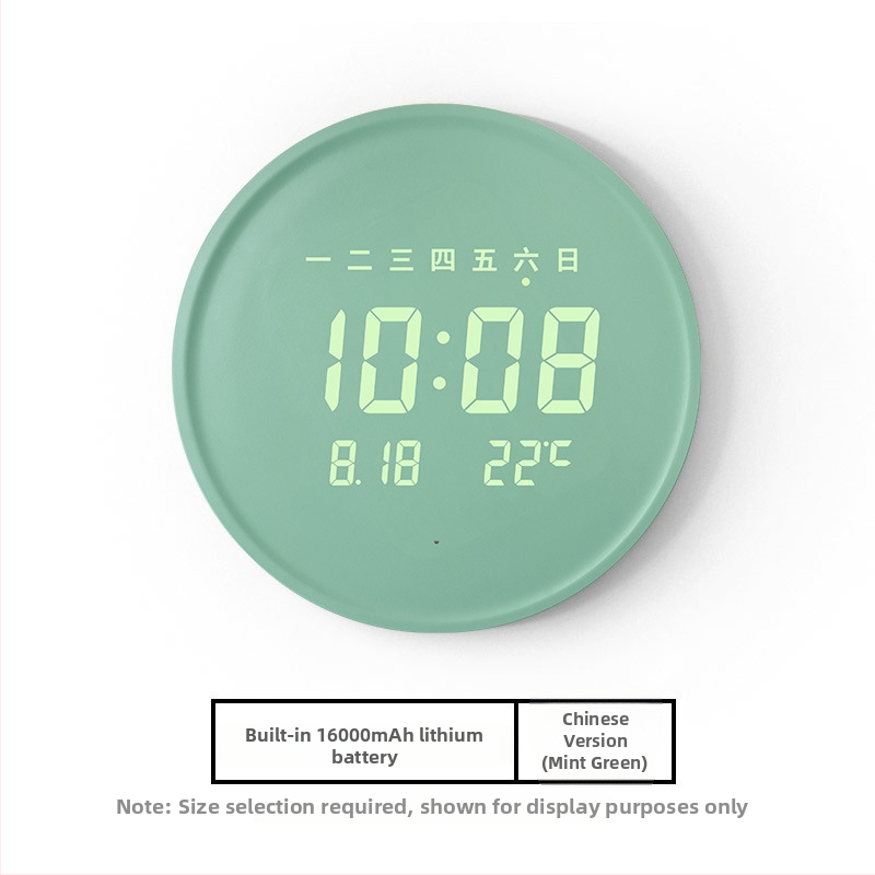 Elektronikus falióra LED kijelzővel, hőmérővel, 24 órás és naptári funkciókkal, fa kerettel, külső tápegységgel