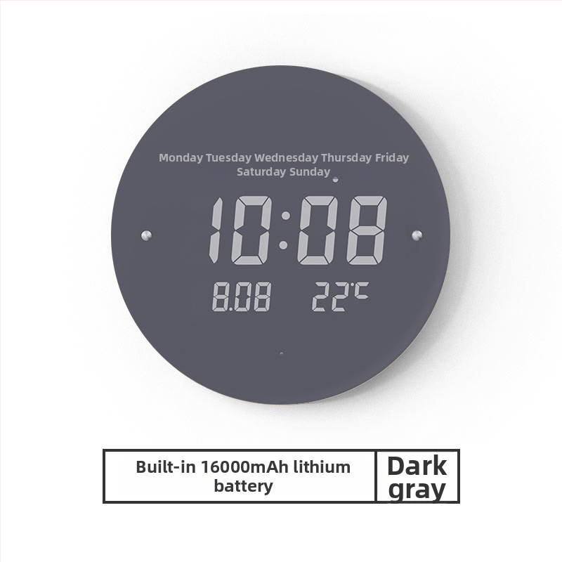 Elektronikus falióra LED kijelzővel, hőmérővel, 24 órás és naptári funkciókkal, fa kerettel, külső tápegységgel