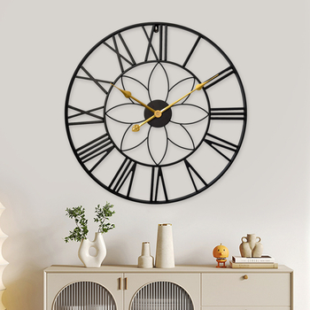 Fali óra YX8838, fém számlap és ház, másodpercek mozgása, 24 órás kijelzés