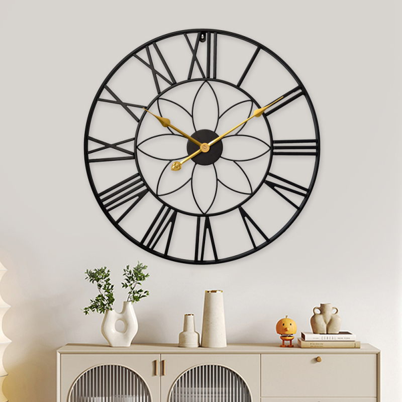 Fali óra YX8838, fém számlap és ház, másodpercek mozgása, 24 órás kijelzés