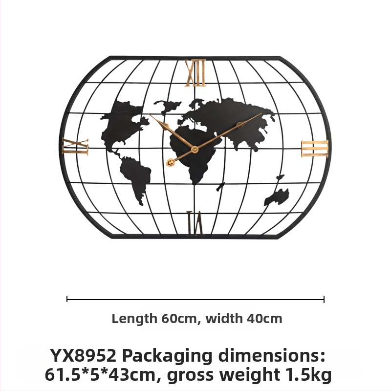 Fali óra YX8838, fém számlap és ház, másodpercek mozgása, 24 órás kijelzés