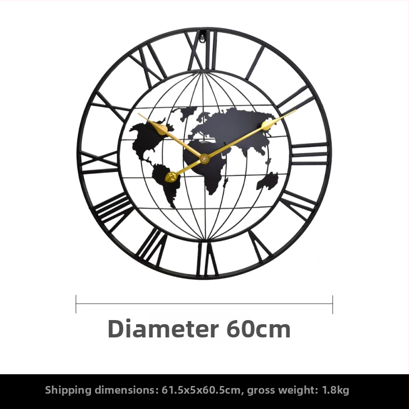 Fali óra YX8838, fém számlap és ház, másodpercek mozgása, 24 órás kijelzés