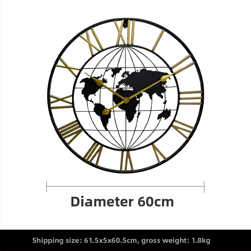 Fali óra YX8838, fém számlap és ház, másodpercek mozgása, 24 órás kijelzés