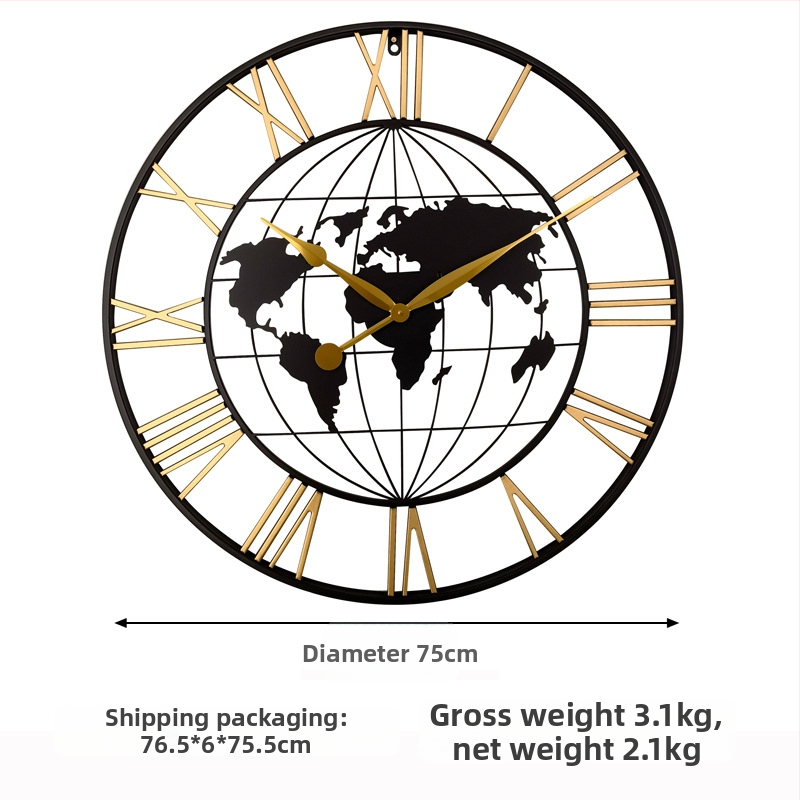 Fali óra YX8838, fém számlap és ház, másodpercek mozgása, 24 órás kijelzés