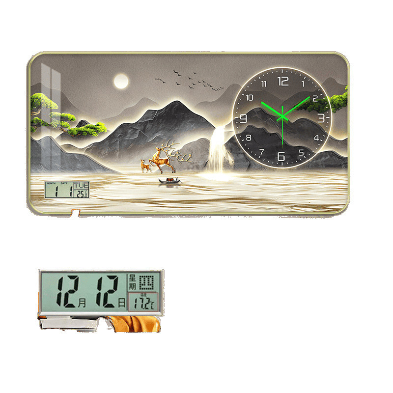 Fali óra mechanikus működéssel, analóg számlap számokkal, világító a sötétben, egyoldalas, akkumulátorral működik