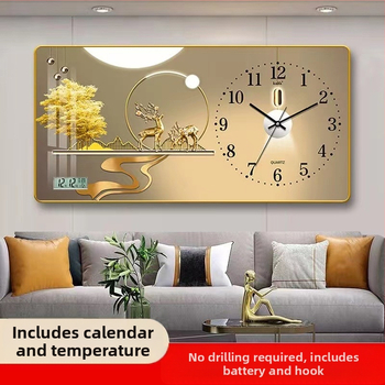 Fali óra naptár és LED számkijelzővel, Kaifa működés akkumulátorral, téglalap alakú, egyszerű modern stílus