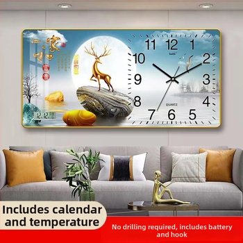 Fali óra naptár és LED számkijelzővel, Kaifa működés akkumulátorral, téglalap alakú, egyszerű modern stílus