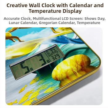 Fali óra naptár és LED számkijelzővel, Kaifa működés akkumulátorral, téglalap alakú, egyszerű modern stílus