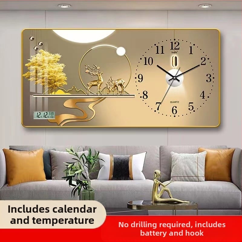 Fali óra naptár és LED számkijelzővel, Kaifa működés akkumulátorral, téglalap alakú, egyszerű modern stílus