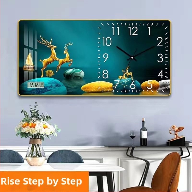 Fali óra naptár és LED számkijelzővel, Kaifa működés akkumulátorral, téglalap alakú, egyszerű modern stílus