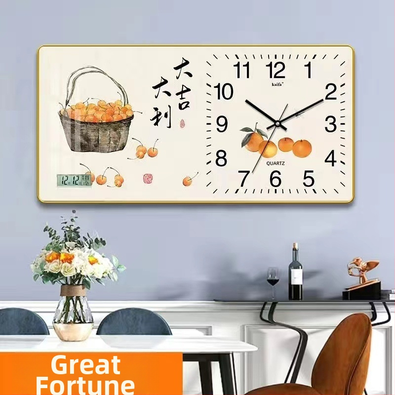 Fali óra naptár és LED számkijelzővel, Kaifa működés akkumulátorral, téglalap alakú, egyszerű modern stílus