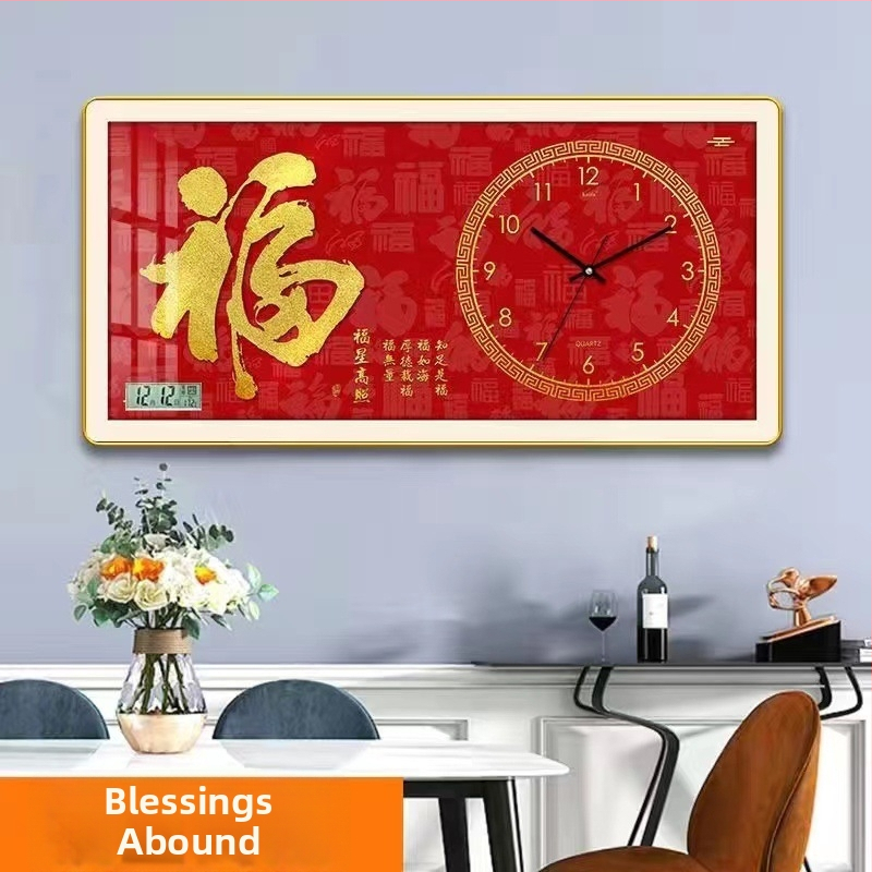 Fali óra naptár és LED számkijelzővel, Kaifa működés akkumulátorral, téglalap alakú, egyszerű modern stílus