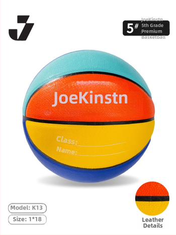 Bērnu treniņbasketbola – PU izturīgs, neslīdējs pārklājums; bumbas numurs 5; iespējams pielāgot logotipu